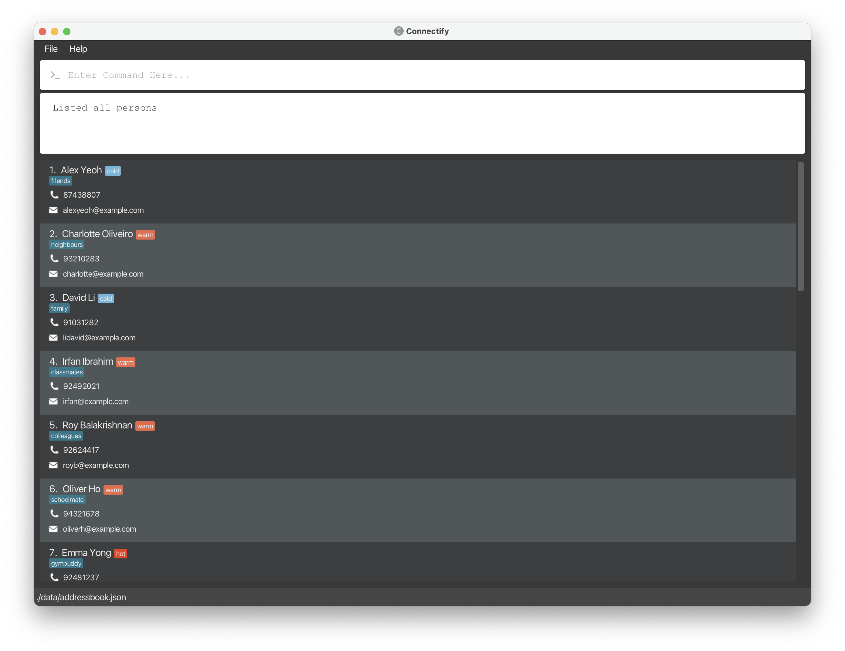 Client list view